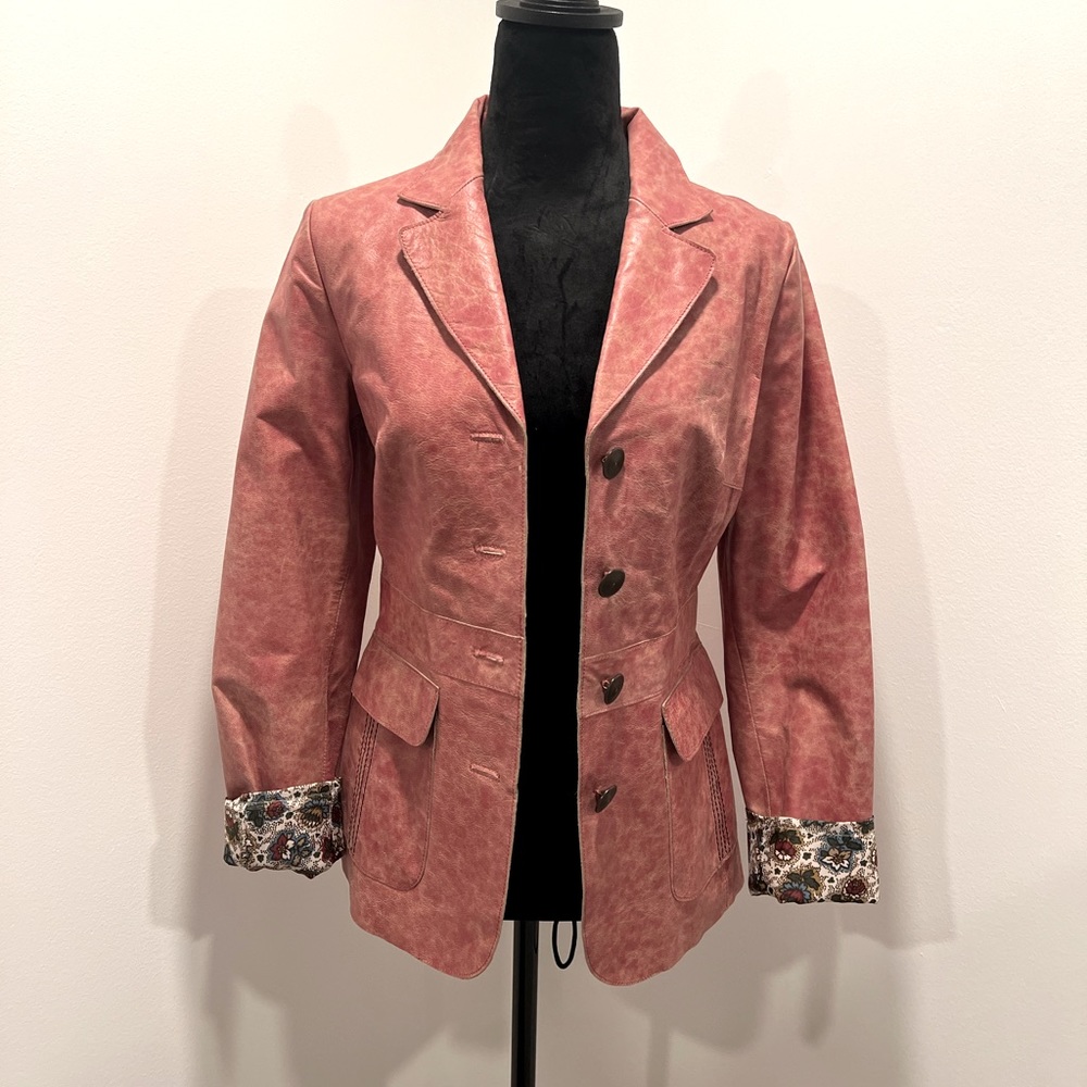 LIKE NEW‼️Vintage Anonymous by John Carlisle Distressed Leather Jacket Blazer -M